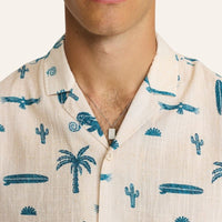 Chemise manches courtes col cubain imprimée coton bio - Revolution Revolution Hersée Paris 9