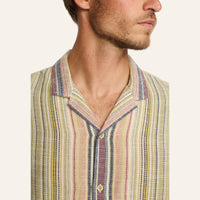 Chemise manches courtes col cubain rayée coton bio - Revolution Revolution Hersée Paris 9