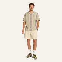 Chemise manches courtes col cubain rayée coton bio - Revolution Revolution Hersée Paris 9
