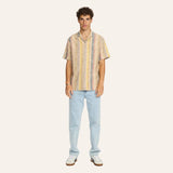Chemise manches courtes col cubain rayée coton bio - Revolution Revolution Hersée Paris 9