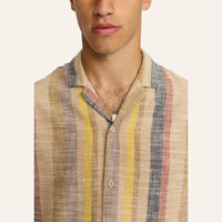 Chemise manches courtes col cubain rayée coton bio - Revolution Revolution Hersée Paris 9