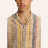 Chemise manches courtes col cubain rayée coton bio - Revolution Revolution Hersée Paris 9