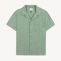 Chemise Paiolive manches courtes jacquard vert clair coton et viscose - Faguo Faguo Hersée Paris 9