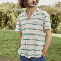 Chemise rayée écrue & verte en maille bouclette – Faguo Faguo Hersée Paris 9