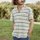 Chemise rayée écrue & verte en maille bouclette – Faguo Faguo Hersée Paris 9