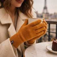 Gants tactiles en laine recyclée made in France Jaune Pop Corn - Maison Bonnefoy Maison Bonnefoy Hersée Paris 9