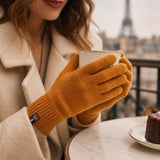 Gants tactiles en laine recyclée made in France Jaune Pop Corn - Maison Bonnefoy Maison Bonnefoy Hersée Paris 9