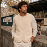 Gilet en laine bouclée Pepitco - veste sans manches unisexe - Coldbreaker Coldbreaker Hersée Paris 9