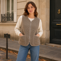 Gilet en laine bouclée Pepitco - veste sans manches unisexe - Coldbreaker Coldbreaker Hersée Paris 9