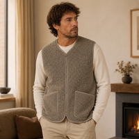 Gilet en laine bouclée Pepitco - veste sans manches unisexe - Coldbreaker Coldbreaker Hersée Paris 9