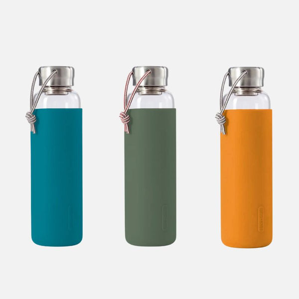 Gourde en verre 600ml avec protection silicone - Black & Blum