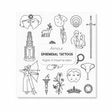 Planche de tatouages éphémères illustrés - Tattoo Kapris Tattoo Kapris Hersée Paris 9