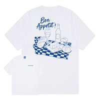 T-shirt Bon Appétit coton bio imprimé blanc - Homemade Homemade Hersée Paris 9