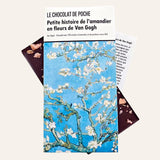 Tablette-livre « Petite histoire de l’amandier en fleurs de Van Gogh » – chocolat noir 74 % bio éclats d’amandes & pralines roses 80 g - Le Chocolat de Poche Le Chocolat de Poche Hersée Paris 9
